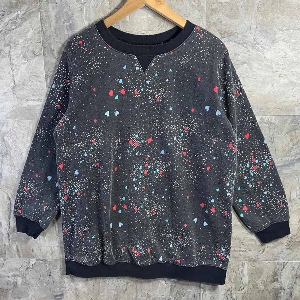 Vintage Woman Within black heart print sweatshirt Size M #heartprint #sweatshirt